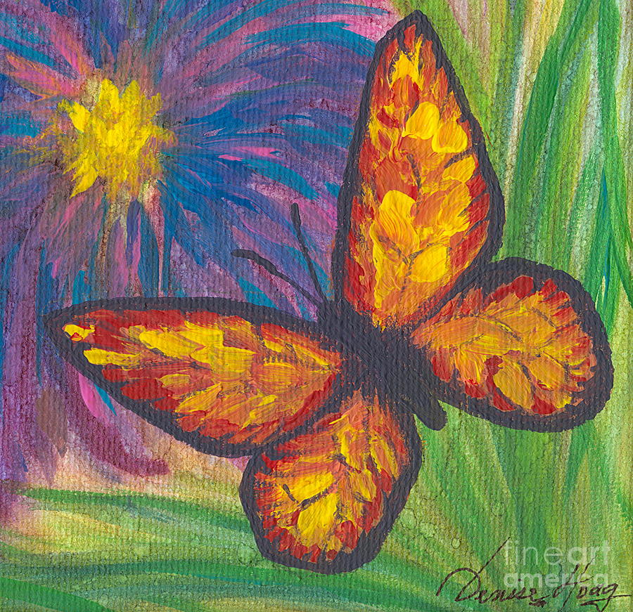 Lone Butterfly Painting by Denise Hoag