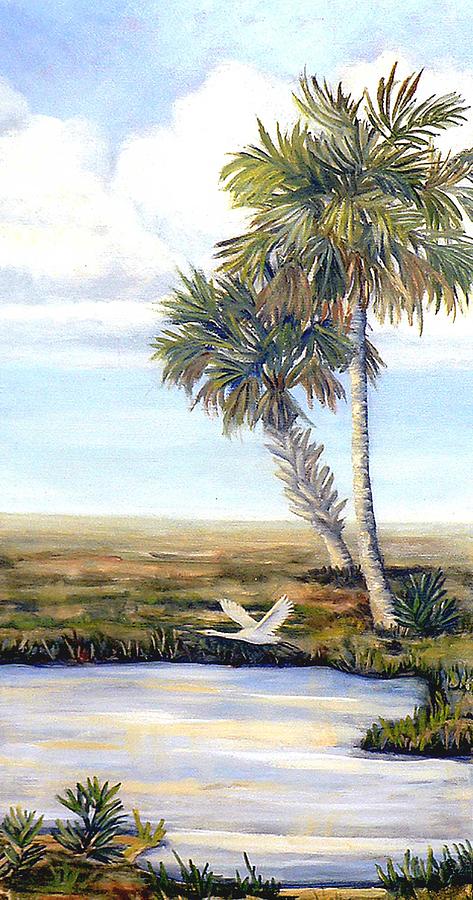 Lone Egret Painting by Art by Carol May