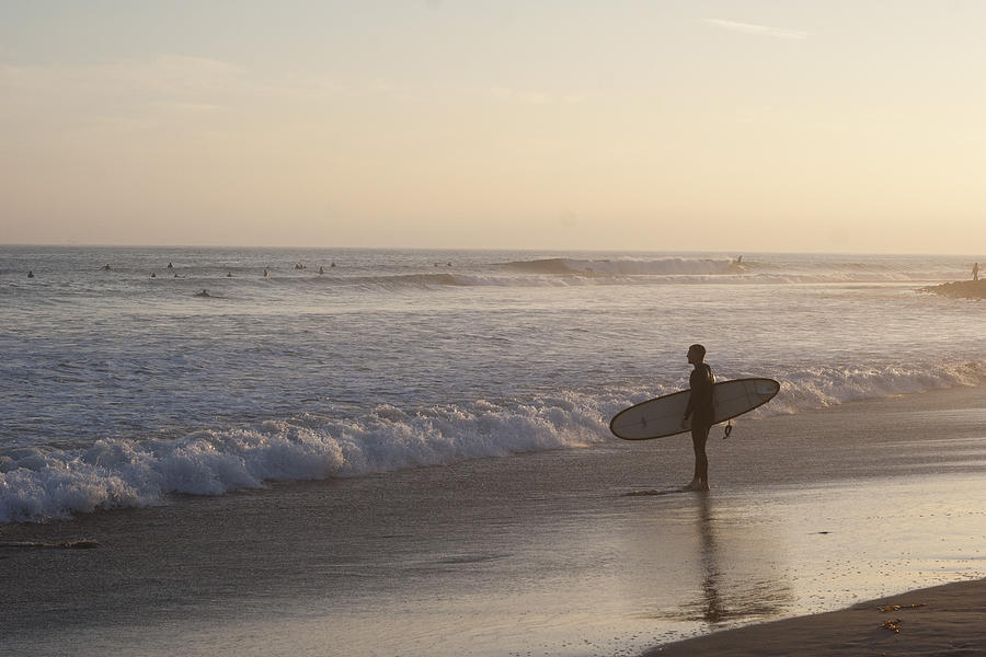 Sunset Photograph - Lone Surfer by Maureen Bates