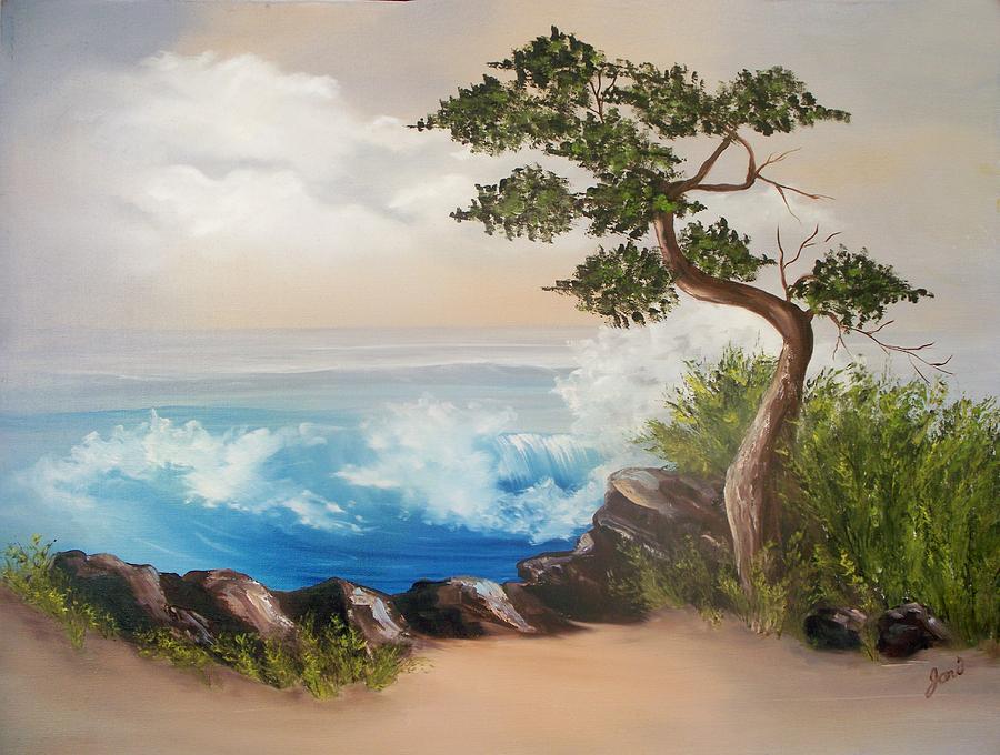 Lone Tree by the Sea Painting by Joni McPherson