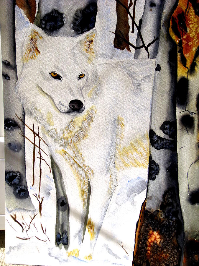 Wolves Painting - Lone wolf by Emmanuel Turner