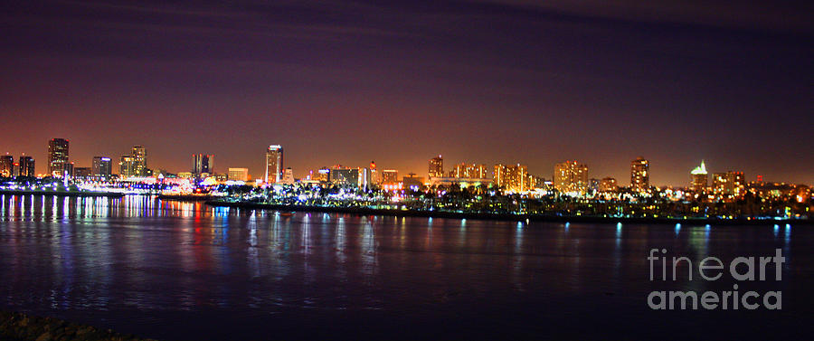 Long Beach Harbor Skyline Photograph by Tommy Anderson