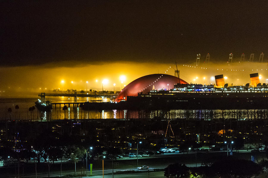 Long Beach Queen Mary and Spruce Goose dome Photograph by Dina Calvarese