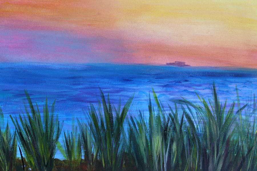 Long Island Sound Sunset Painting by Donna Walsh