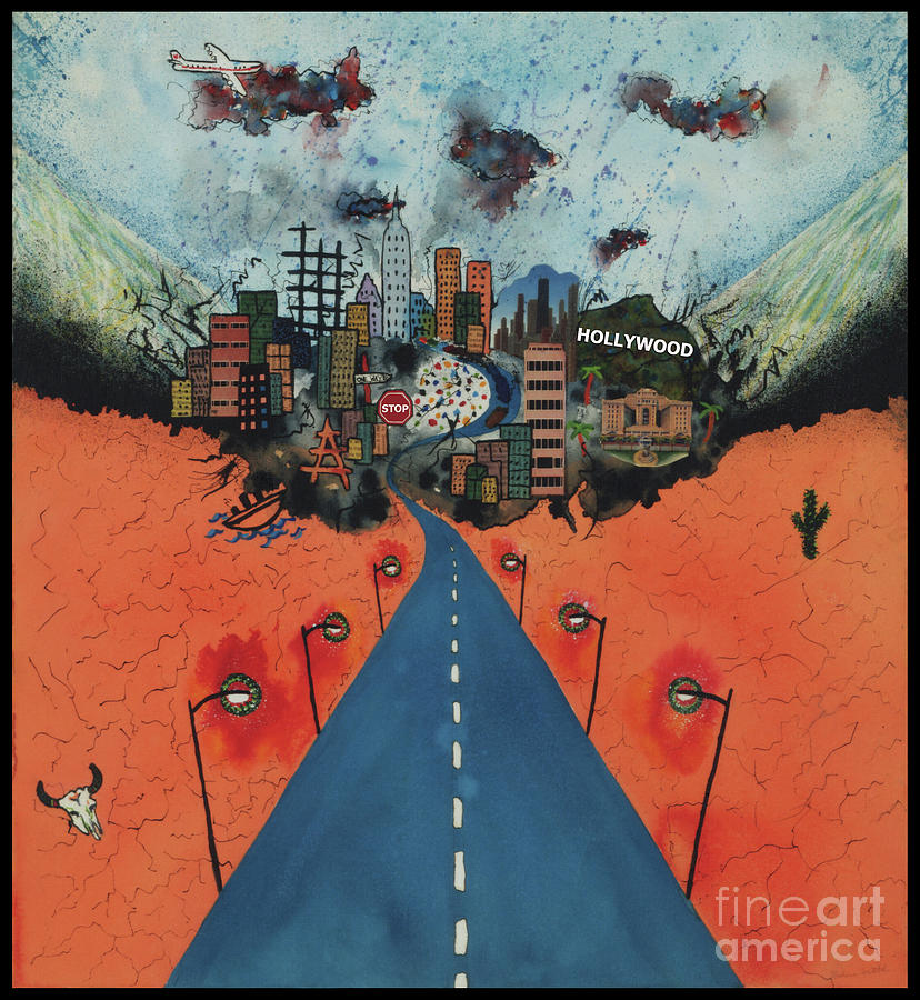Hollywood Painting - Long Road to Hollywood by Nadene Merkitch