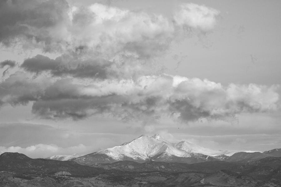 Longs Peak and Mt Meeker Black and White Photograph by James BO Insogna