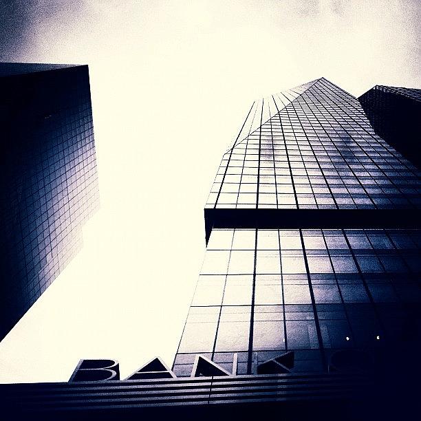 Cool Photograph - Look Up #nyc #bank #buildings by Ramon Smikle