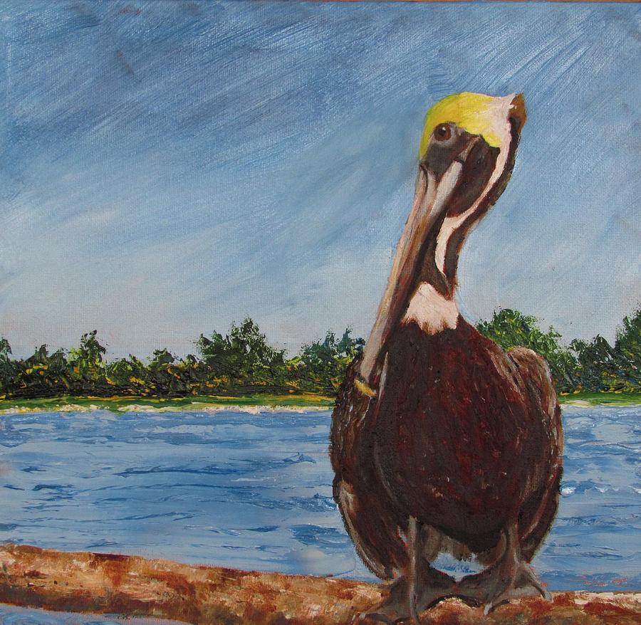 Pelican Painting - Looking for a Handout by Libby Cagle Pelican Painting - Looking for a Handout by Libby Cagle