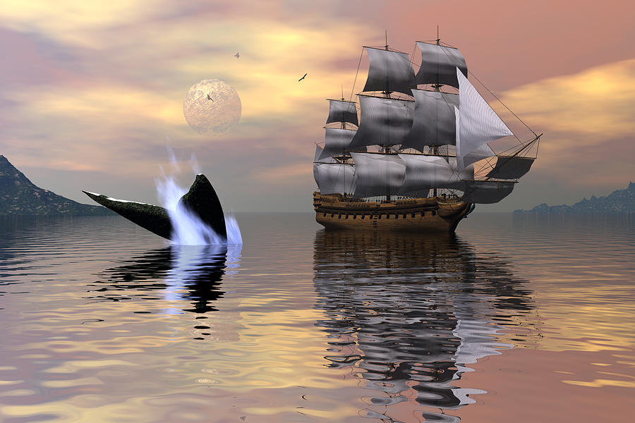 Looking for Moby Dick Digital Art by Claude McCoy