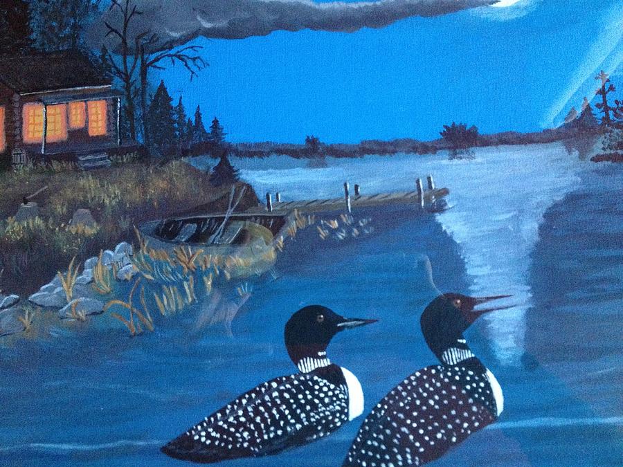 Loons Tour Painting by Sheila Martin