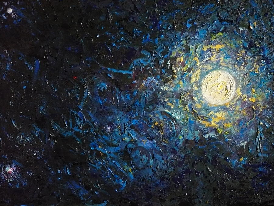 Loony Moon Painting by Ericka Herazo