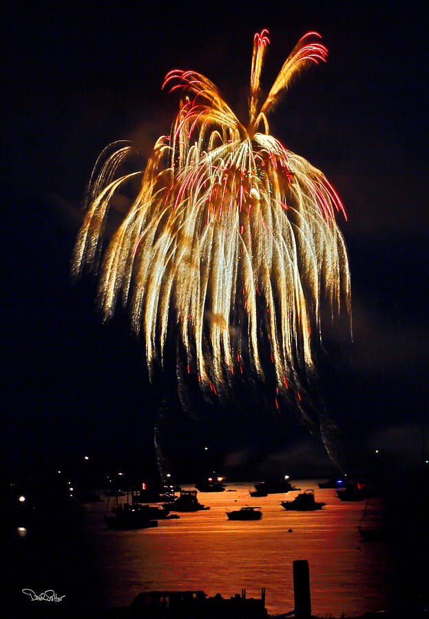 Fireworks Photograph - Lopez Island Fireworks 5 by David Salter
