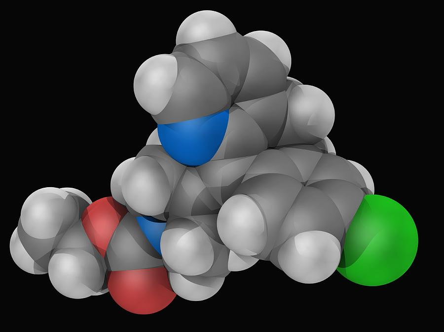 Loratadine Drug Molecule Digital Art by Laguna Design