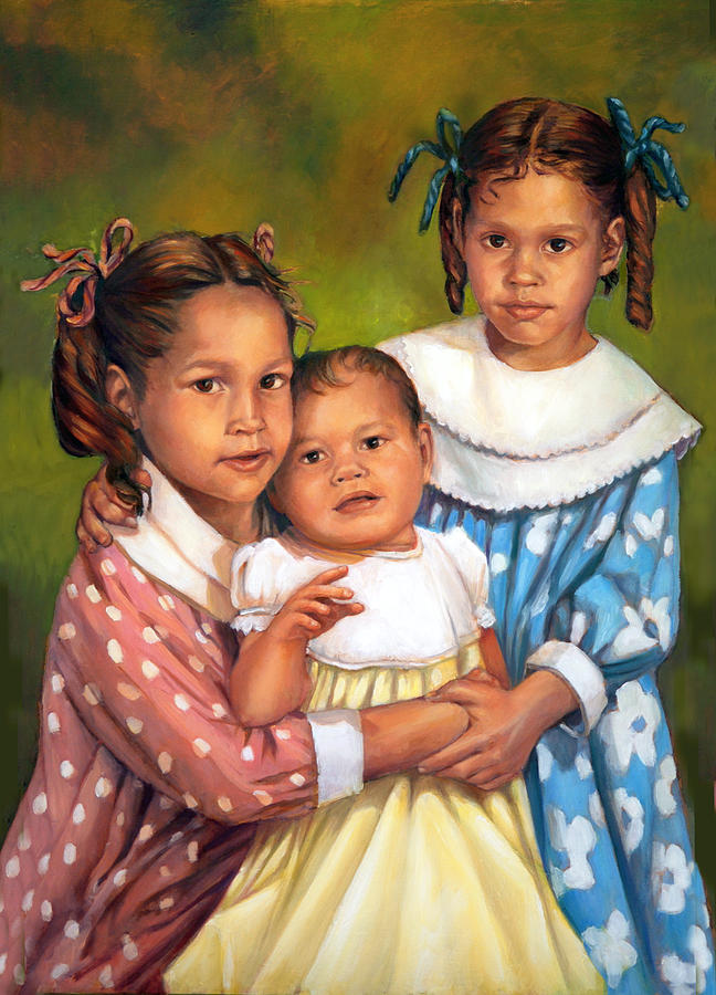 Loretta and Her Sisters Painting by Nancy Tilles