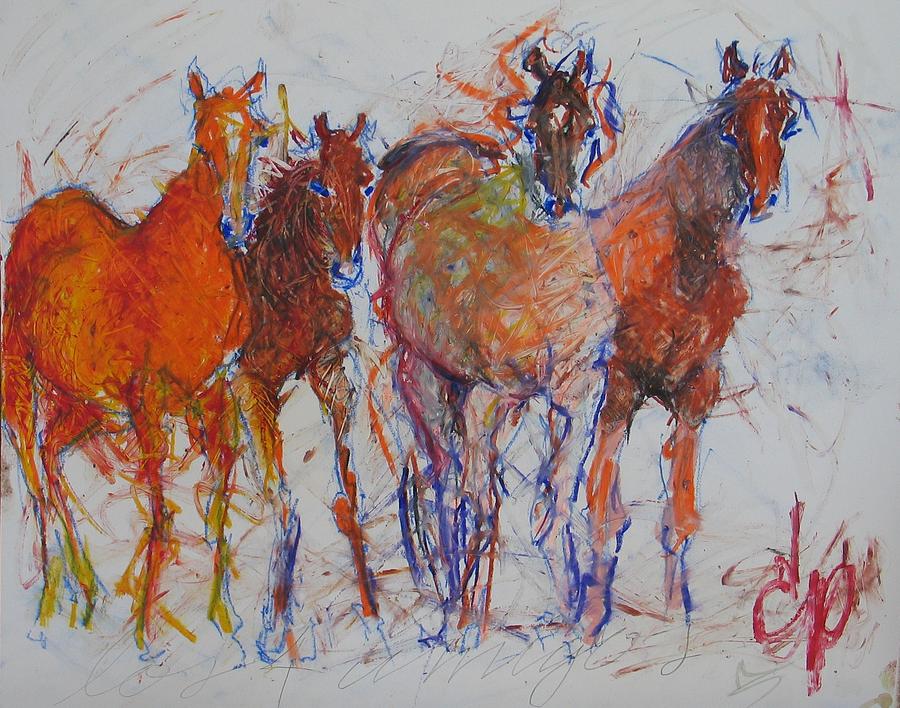 Los 4 Amigos Painting by Elizabeth Parashis