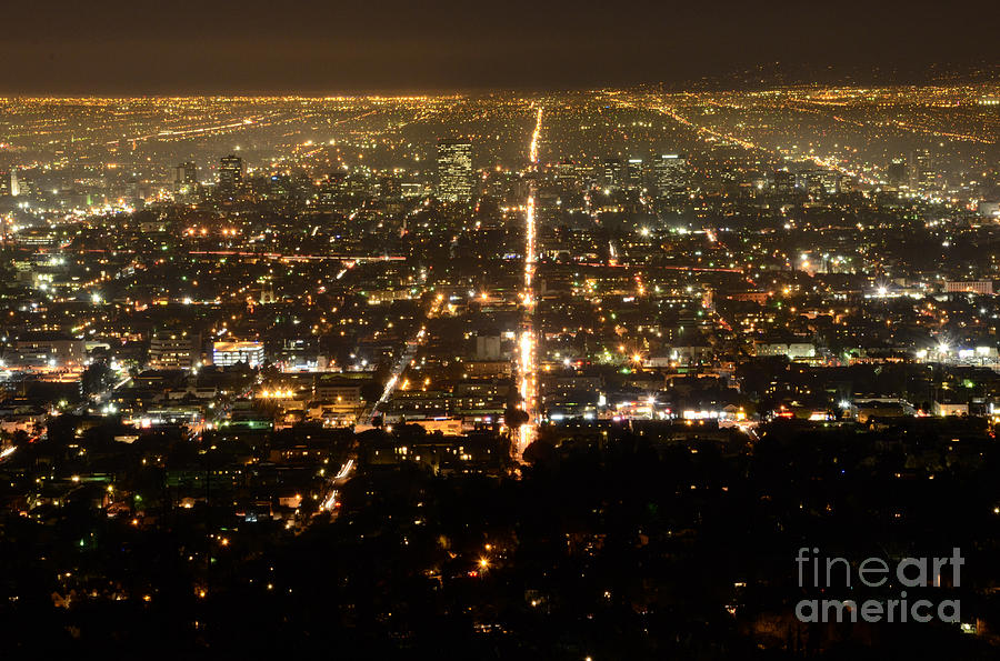 Los Angeles At Night 2 Photograph by Bob Christopher