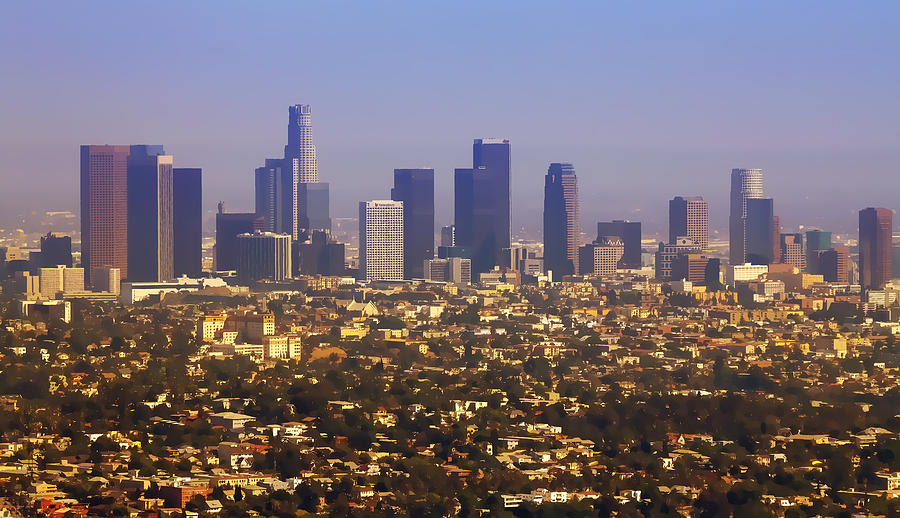 Los Angeles From Above Cartoony Photograph by Ricky Barnard