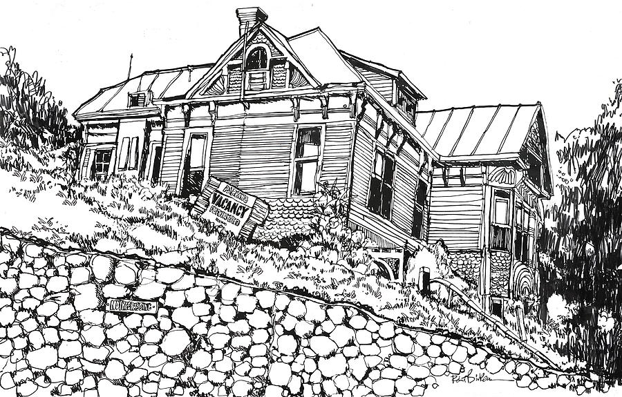 Los Angeles Victorian Home in Bunker Hill area Drawing by Robert Birkenes