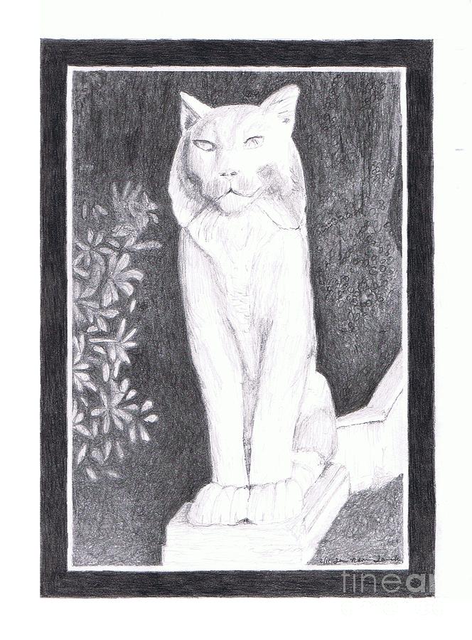 Los Gatos Cat Statue LEO Drawing by Teri Naomi