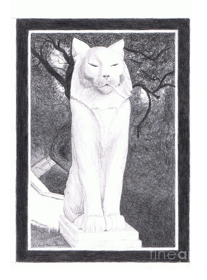 Los Gatos Cat Statue LEONA Painting by Teri Naomi Fine Art America