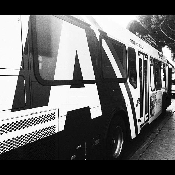 Bus Photograph - #losangeles #blackandwhite #la by Naomi Cho