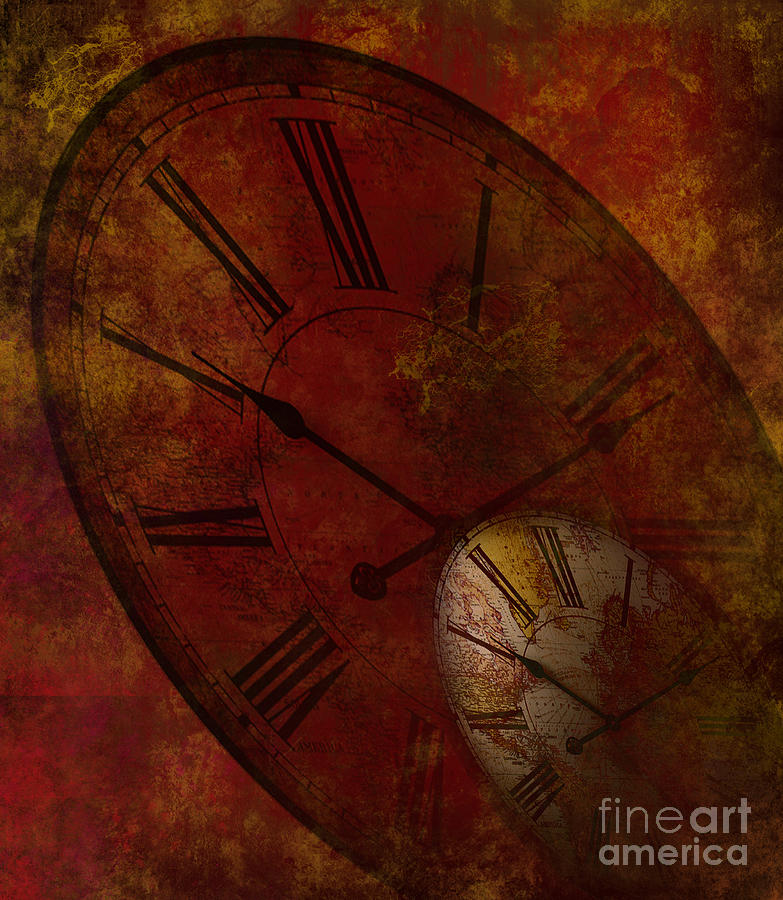 Clock Digital Art - Losing Time by Lisa Lambert-Shank