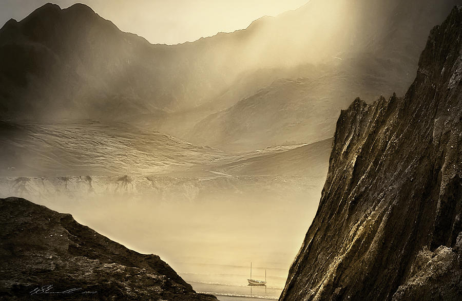 Mountain Digital Art - Lost Boat by Svetlana Sewell