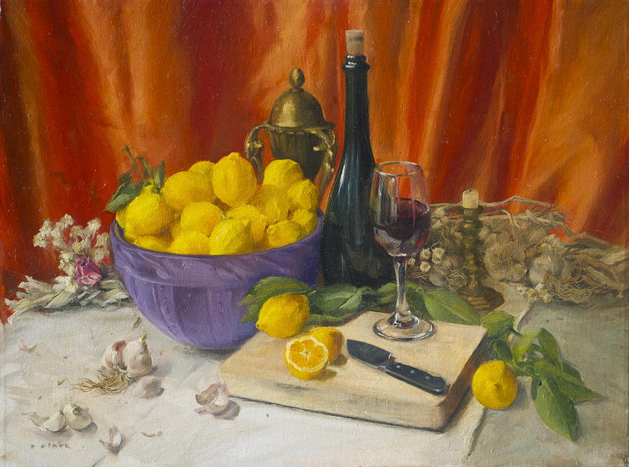 Oil Painter Painting - Lotta Lemons by Roger Clark