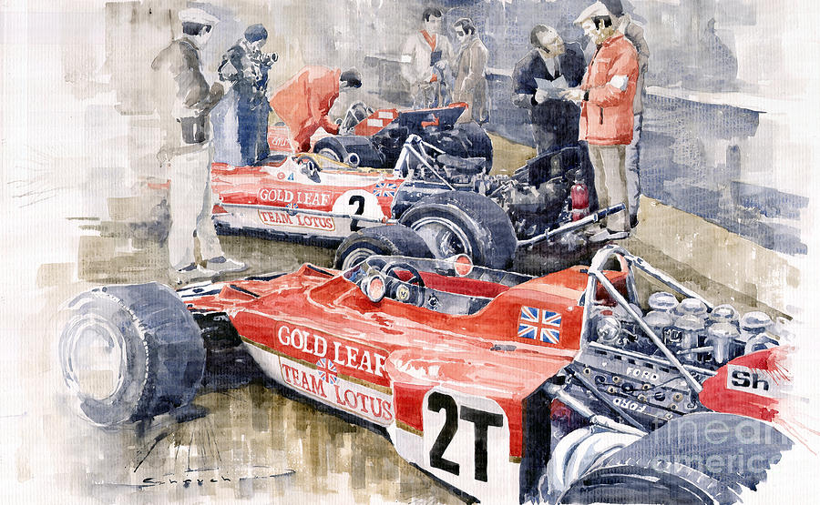 Lotus 49 B Lotus 72 Painting by Yuriy Shevchuk - Fine Art America