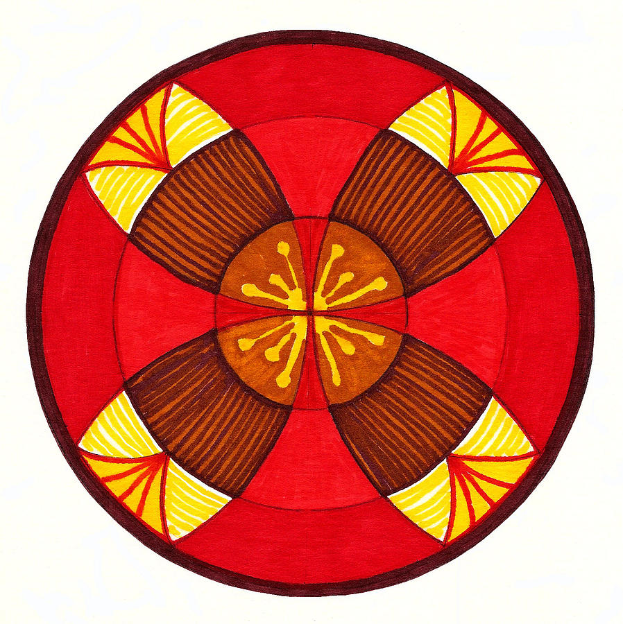 Lotus Mandala Drawing by Robens Napolitan Tom Kramer