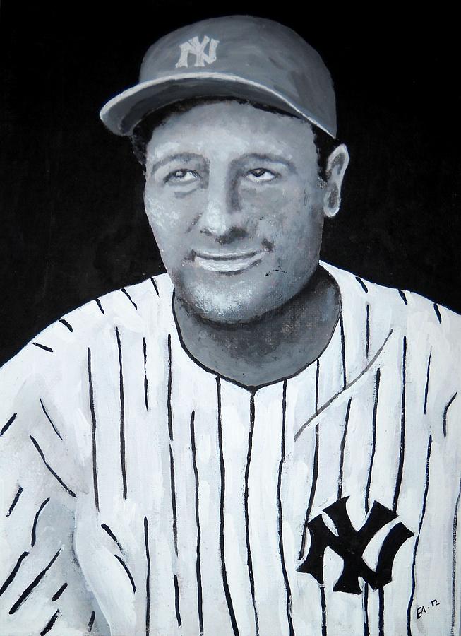 Lou Gehrig Painting by Edwin Alverio