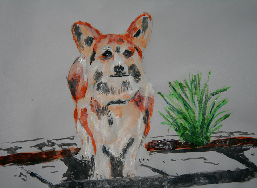 Dog Painting - Lou lou by Louis Sarkas