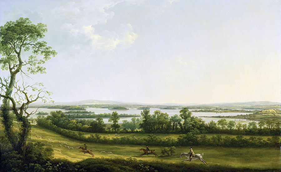 Tree Painting - Lough Erne from Knock Ninney - with Bellisle in the Distance by Thomas Roberts