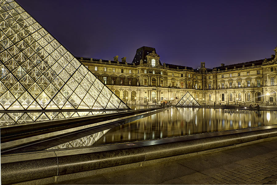 Louvre Courtyard by Night Photograph by Mark Harrington
