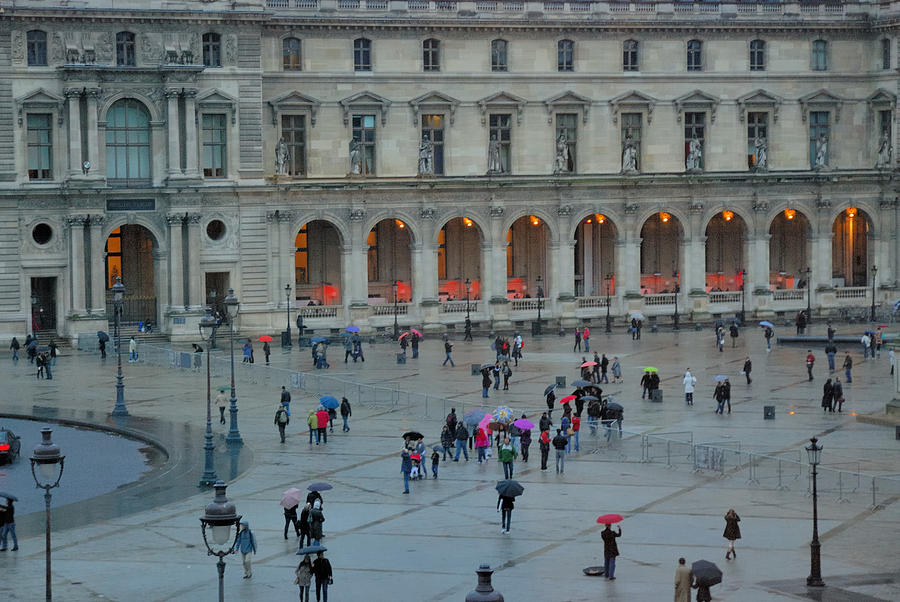 Louvre in the Rain Photograph by Steven Richman