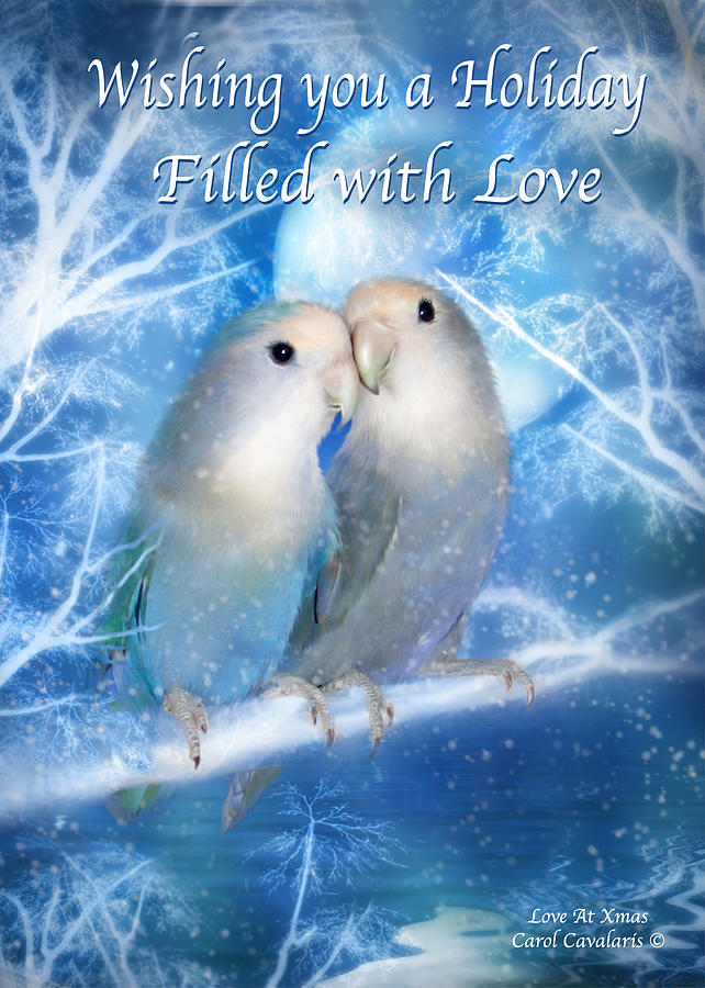 Love At Christmas Card Mixed Media by Carol Cavalaris