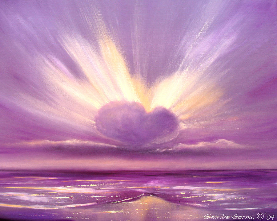 Love at Sunset Painting by Gina De Gorna