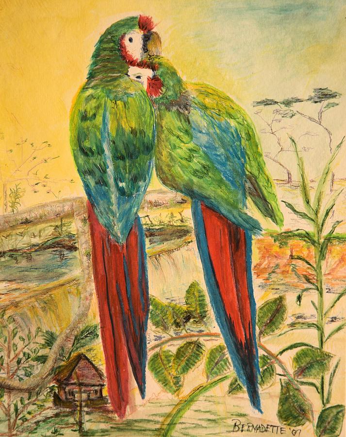 Love Birds Painting by Bernadette Krupa