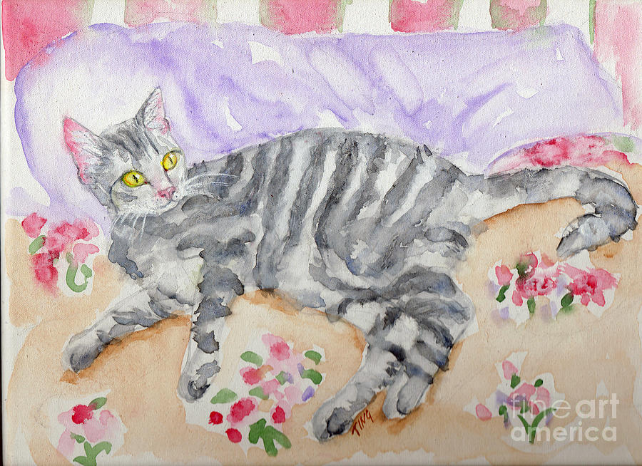 Love Cat Painting by Doris Blessington