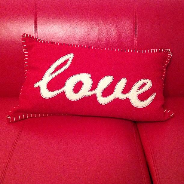 Leather Photograph - #love #cushion #sofa #red #leather by Joe Trethewey