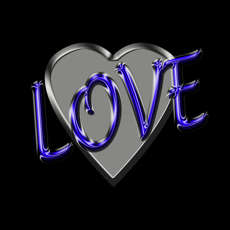 Love in Blue and Silver Digital Art by Andrew Fare