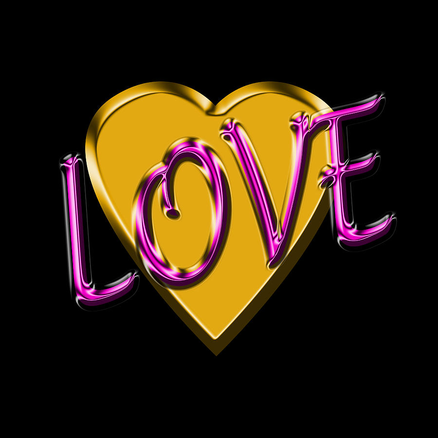 Love in Gold and Purple Digital Art by Andrew Fare