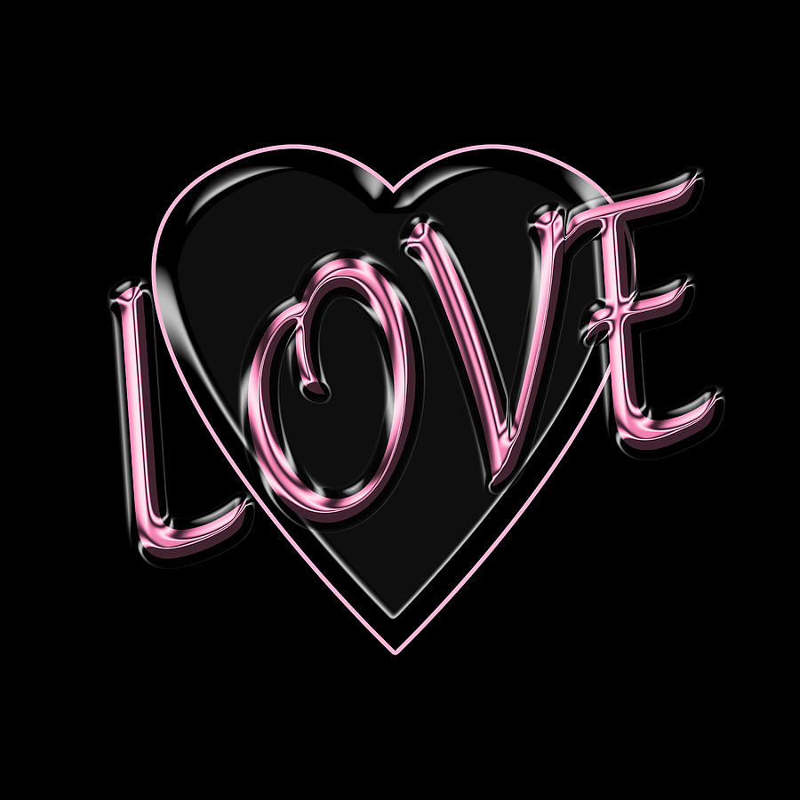Love in Pink and Black Digital Art by Andrew Fare