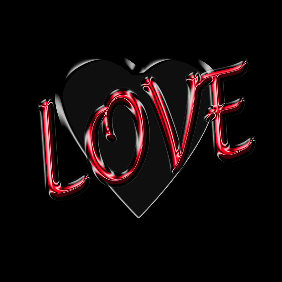 Love in Red and Black Digital Art by Andrew Fare