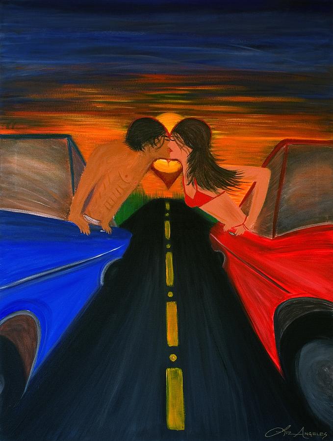 Car Painting - Love in the Fast Lane by Liz Angeles