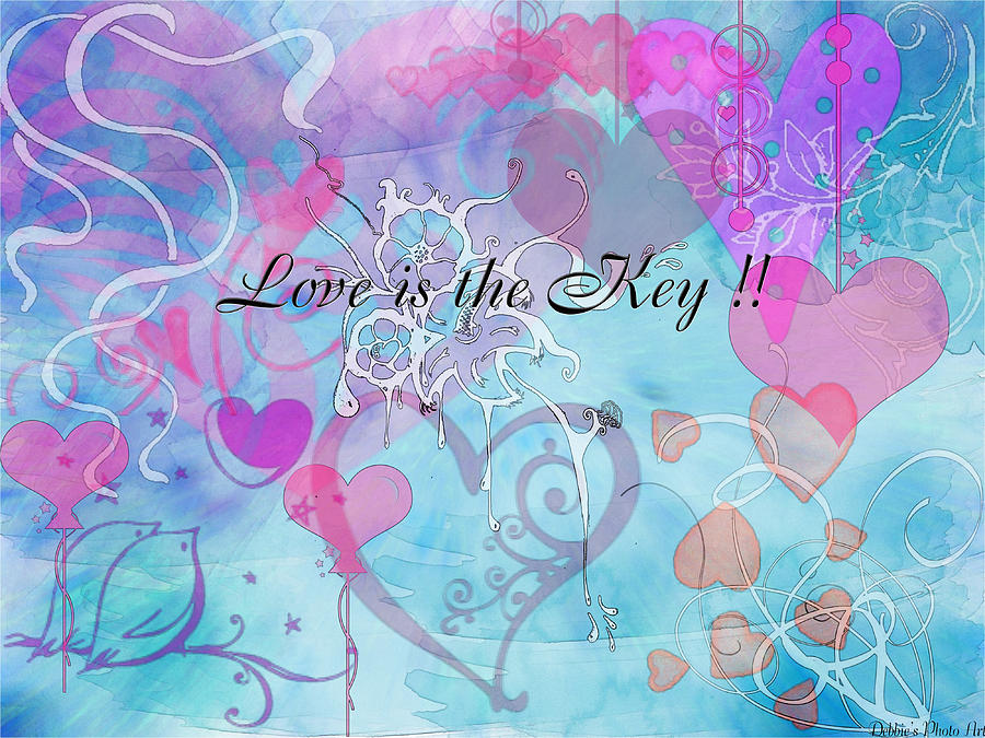 Hearts Digital Art - Love is the Key by Debbie Portwood