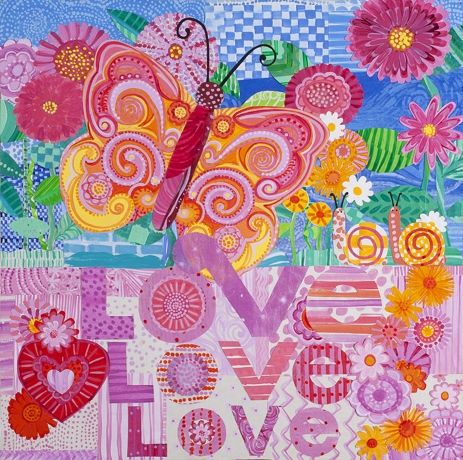 Flower Painting - Love Love Love by Barbara Esposito