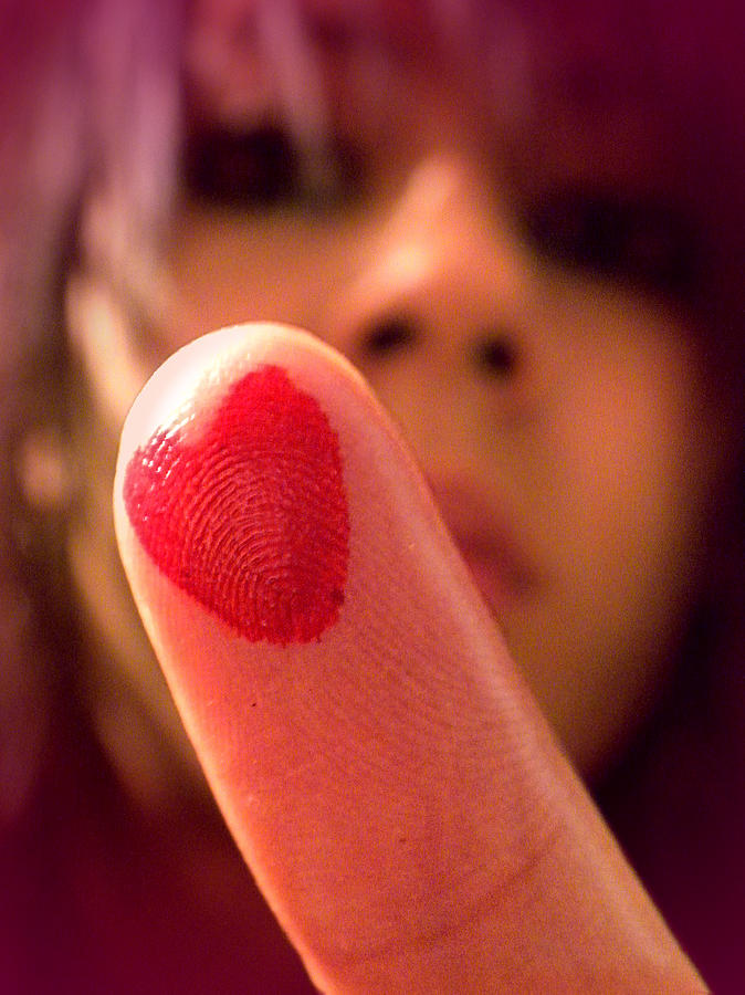 Face Photograph - Love me Love my Finger by Mark Sellers