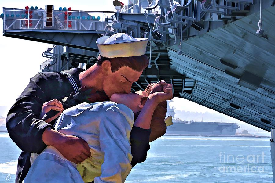 San Diego Digital Art - Love of a Sailor by Tommy Anderson