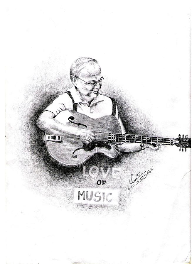 Music Drawing - Love of Music by Ranjith Kp